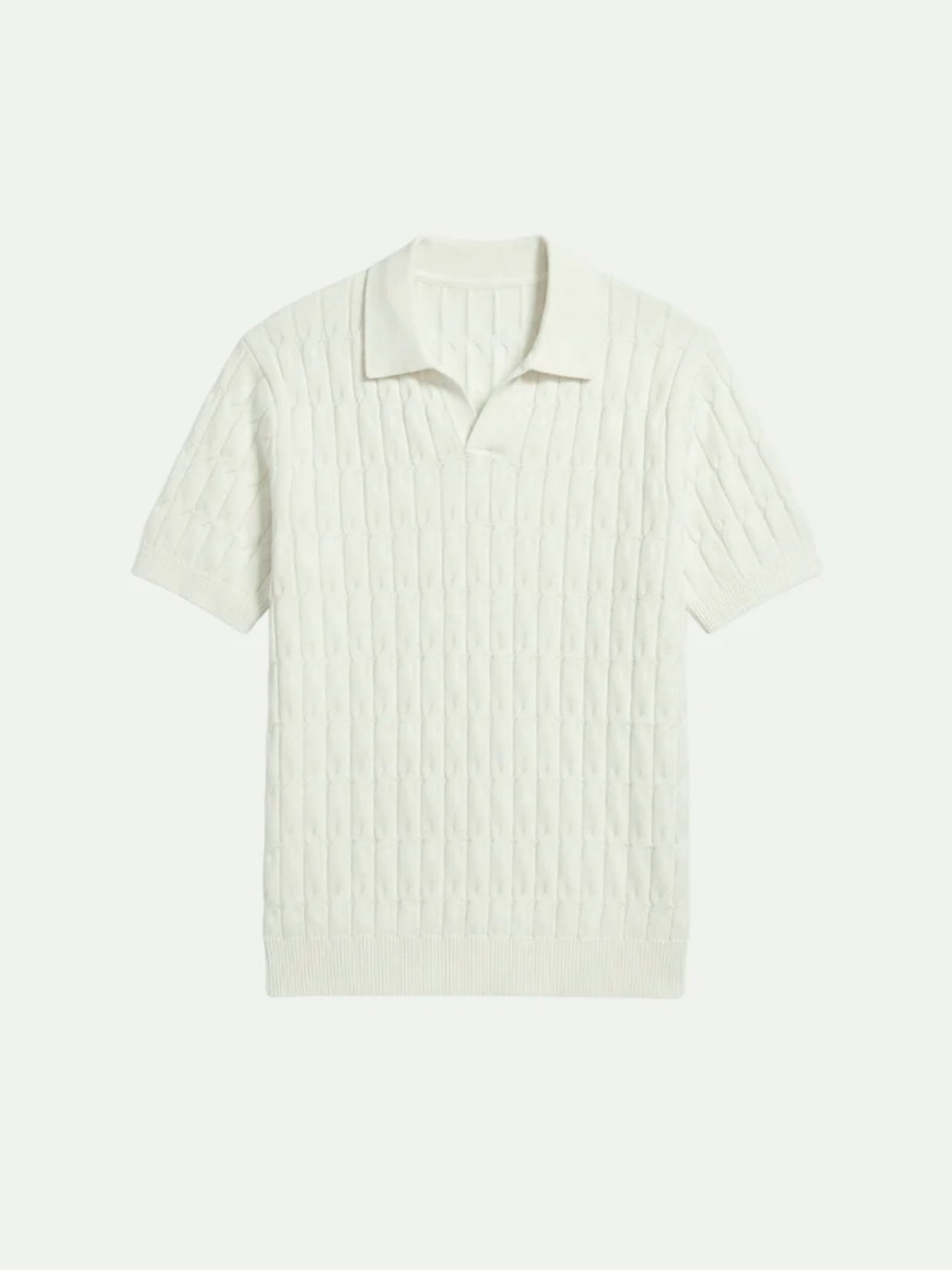 Positano Textured Knit Polo Beige