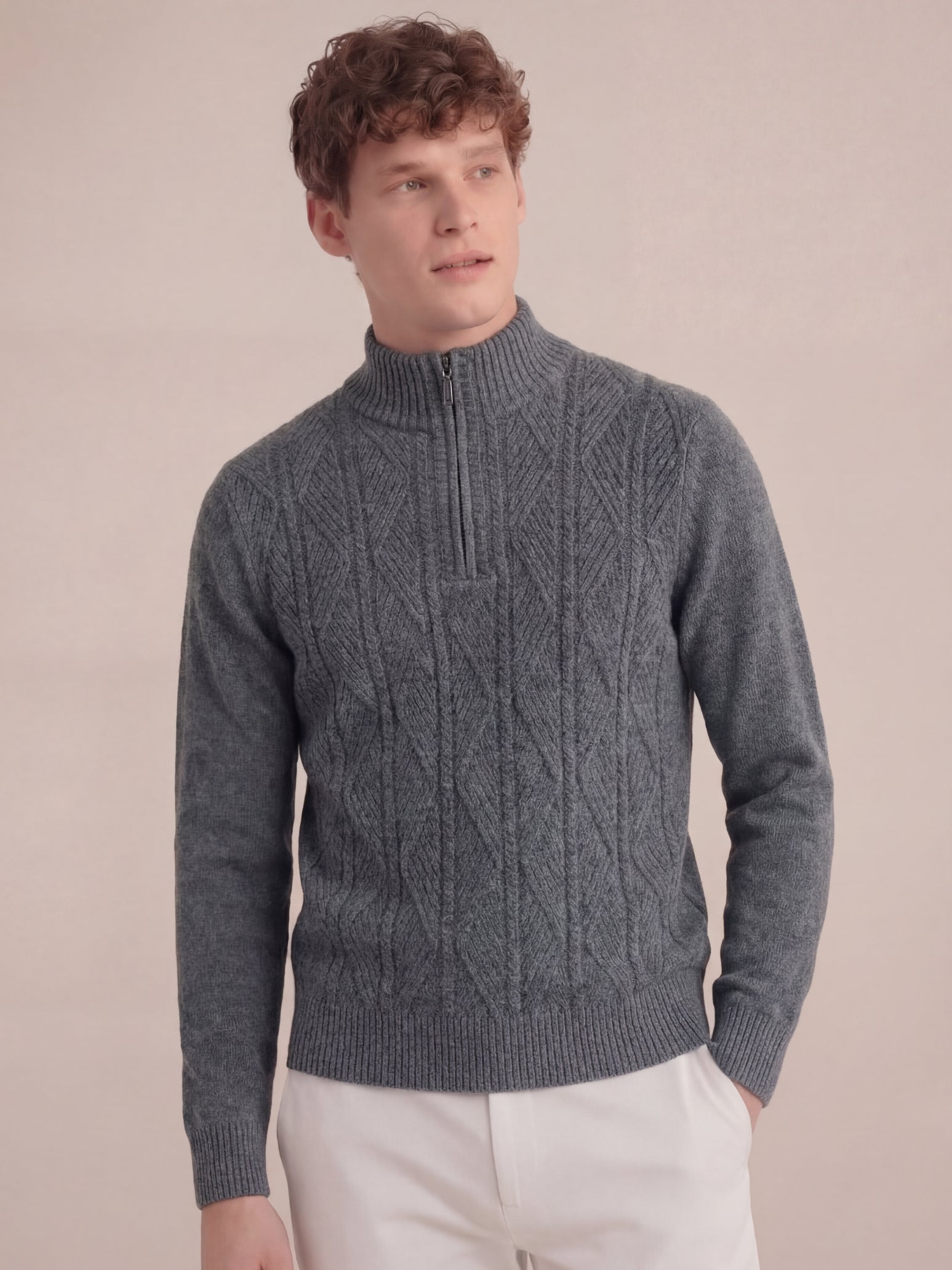 Argentario Half-Zip Knit Grey