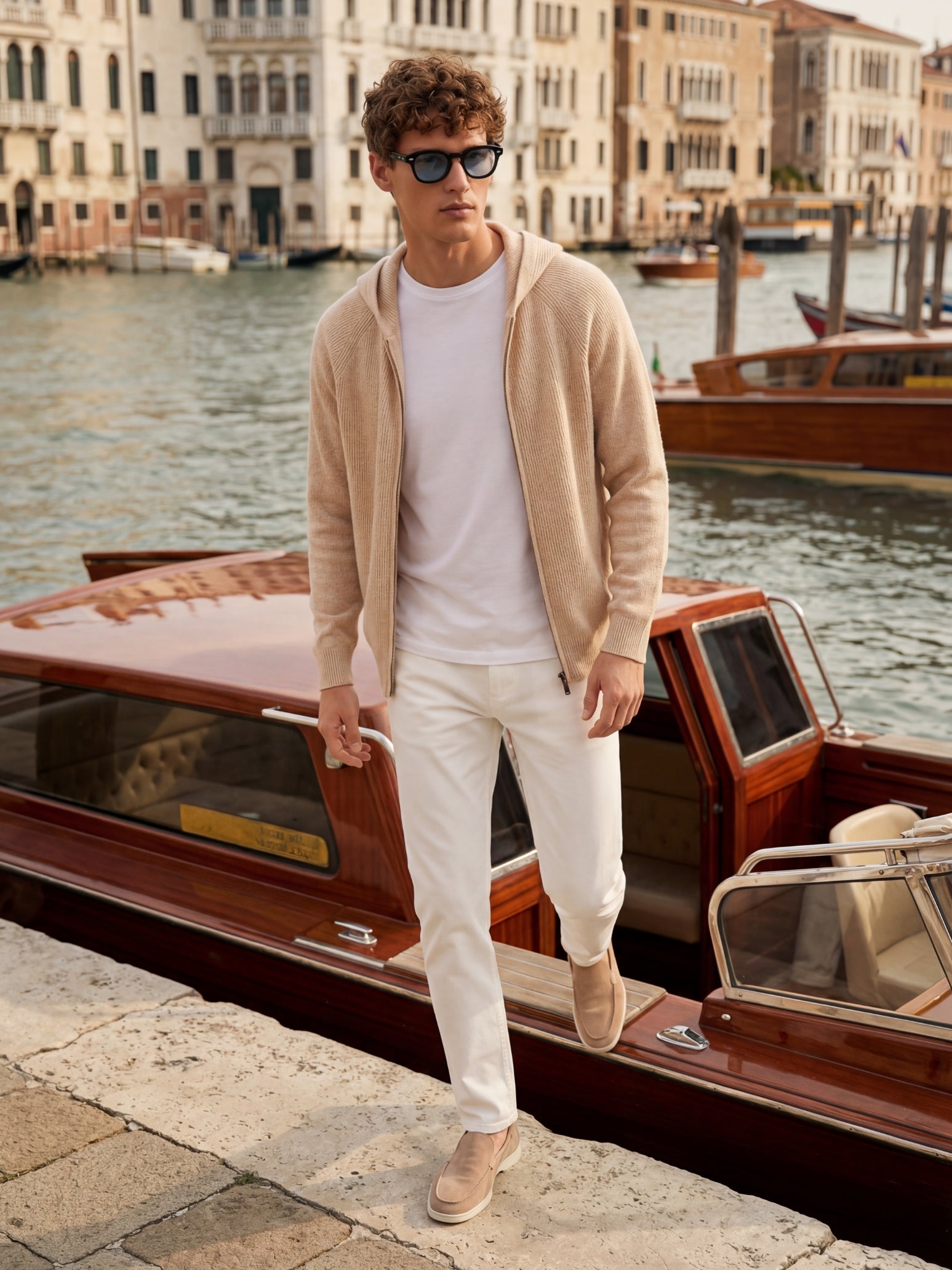 Cortina Knit Hoodie Beige