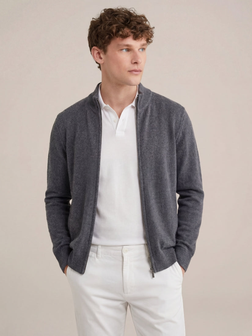 Ponza Full-Zip Knit Dark Grey