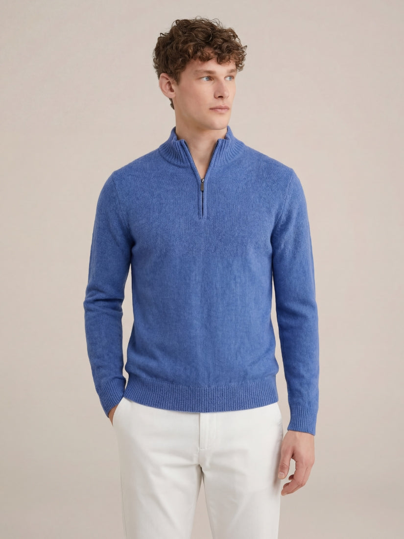 Panarea Half-Zip Knit Blue