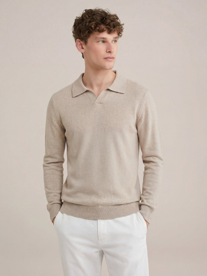 Venturi Knit Polo Beige