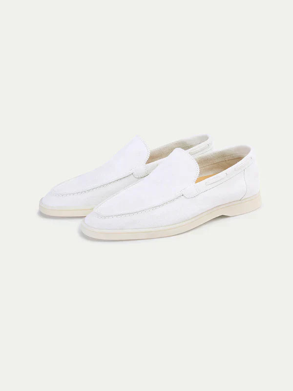 Classic Suède Loafer Pearl White