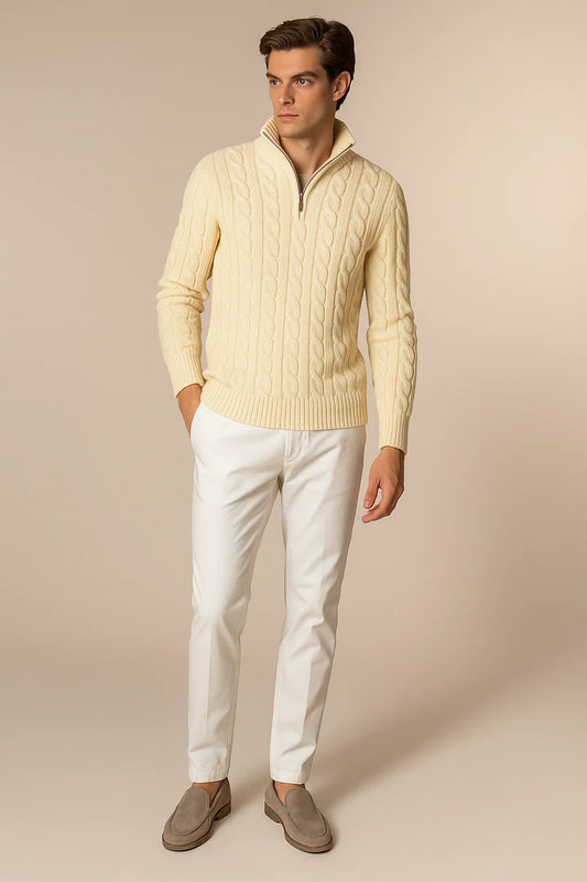 Delmare Cable Knit Beige