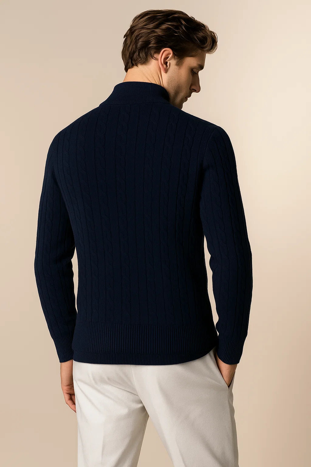 Varello Cashmere Half-Zip knit Navy