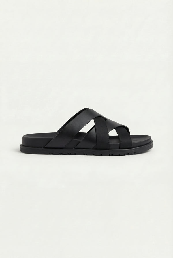 Amalfi Leather Sandal Black