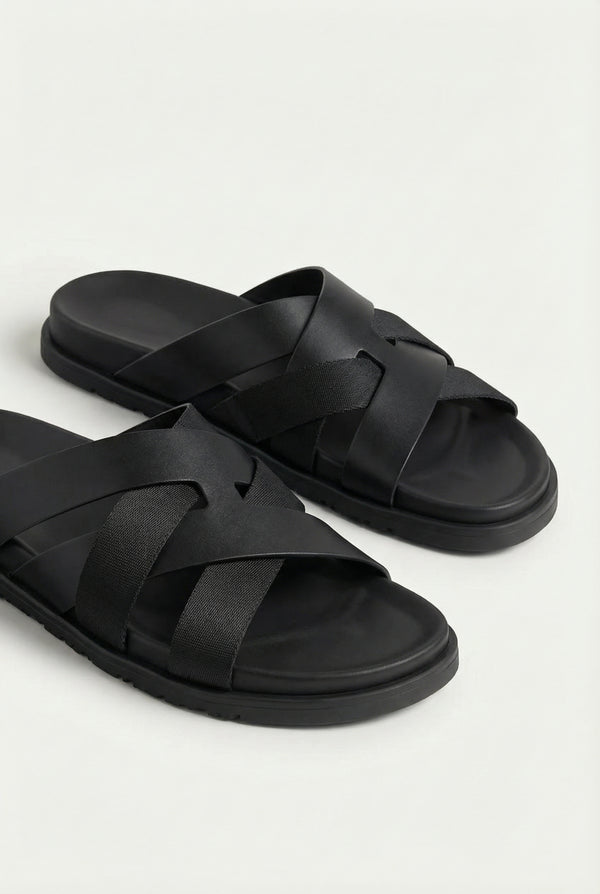Amalfi Leather Sandal Black
