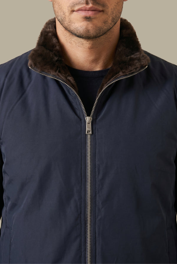 Ziamore Fur Bodywarmer Navy