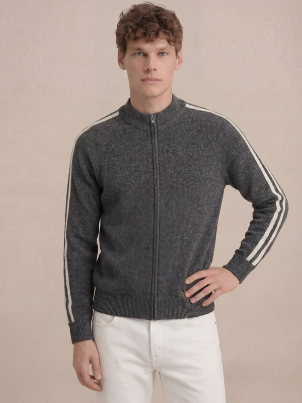 Monza Full-Zip Knit Dark Grey