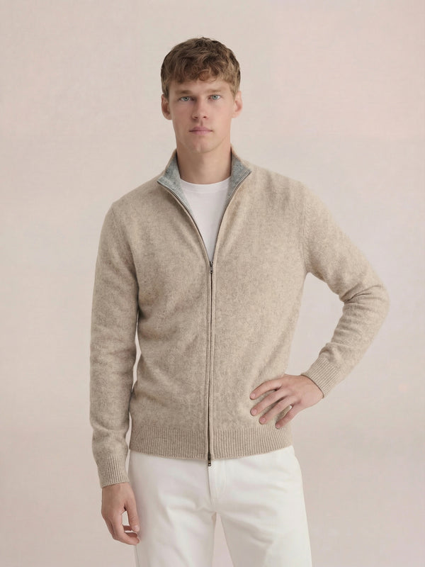 Sorrento Full-Zip Knit Beige