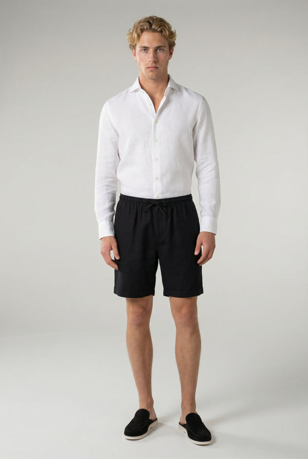 Portofino Linen Short Black