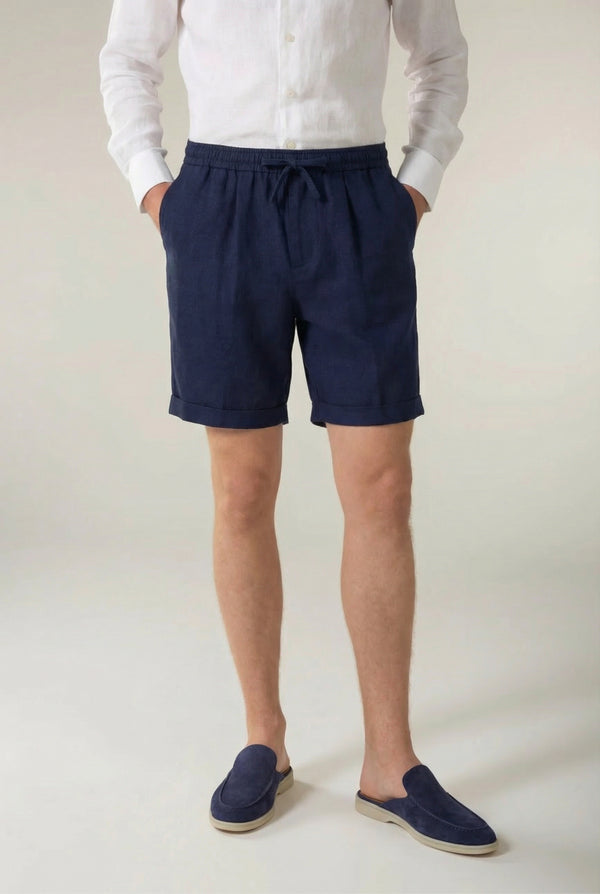 Portofino Linen Short Navy