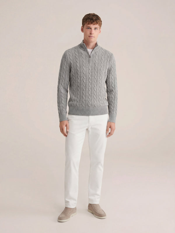 Corsaro Halve-Zip Wool Sweater Grey