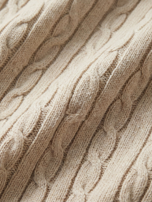Nerano Cable Knit T-Shirt Beige