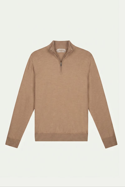 Merino Quarter Zip Camel