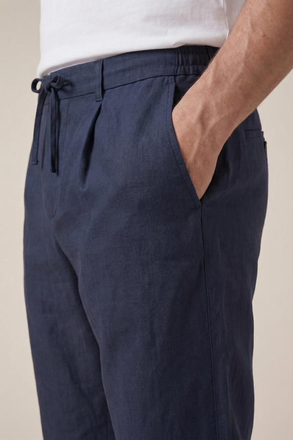 Amalfi Linen Trousers Navy