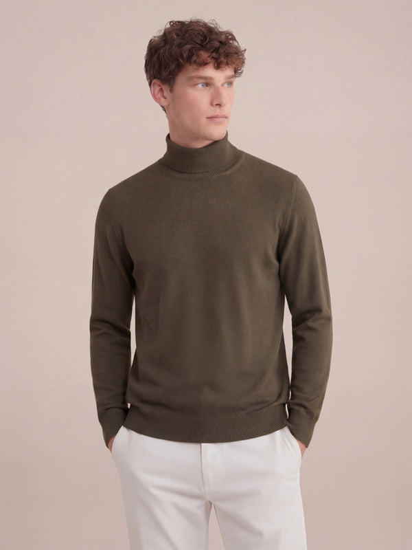 Eterna Cashmere Rollneck Olive Green