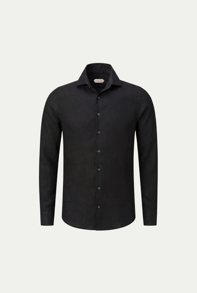 Amalfi Long Sleeve Linen Shirt Black