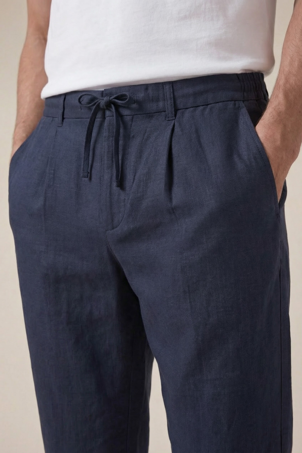 Amalfi Linen Trousers Navy