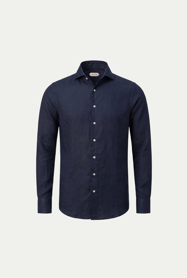 Amalfi Long Sleeve Linen Shirt Navy