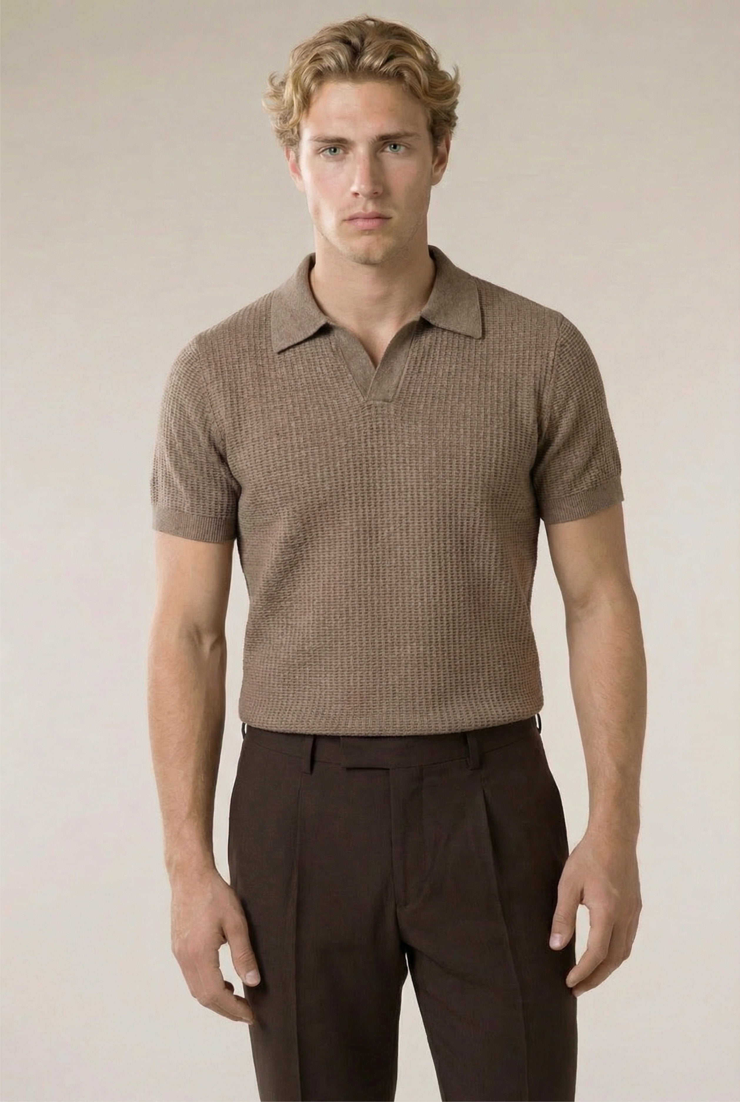 Ravello Knit Polo Taupe