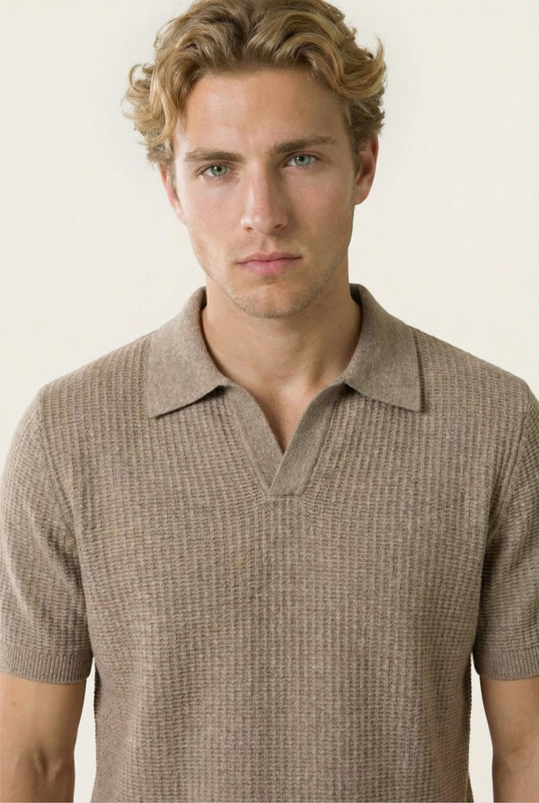 Ravello Knit Polo Taupe