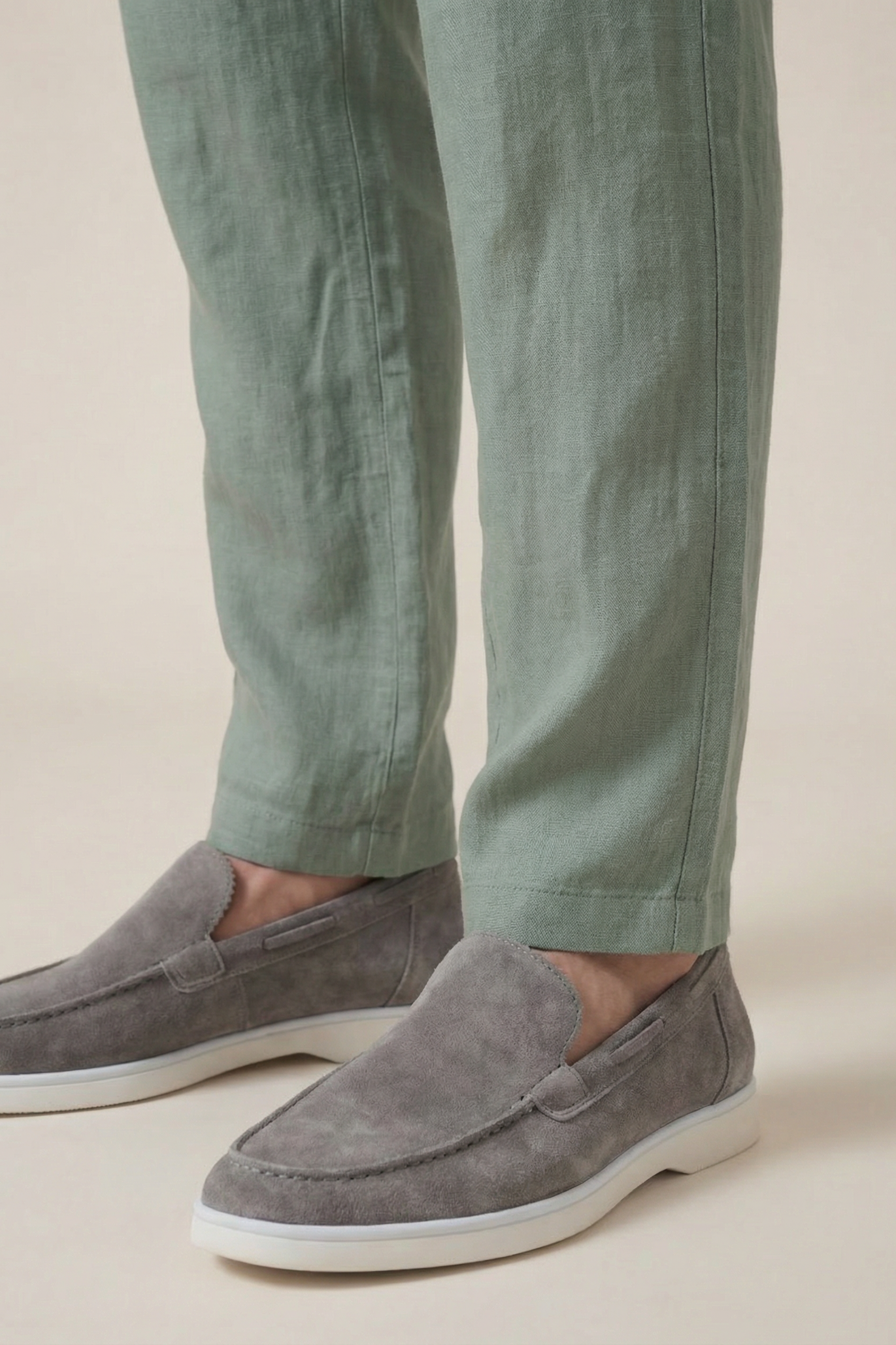 Amalfi Linen Trousers Olive Green