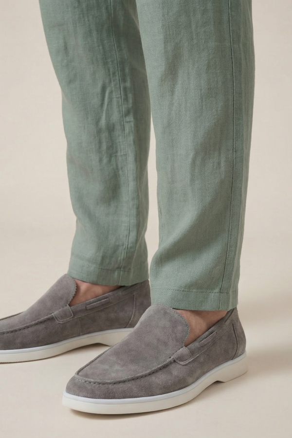 Amalfi Linen Trousers Olive Green