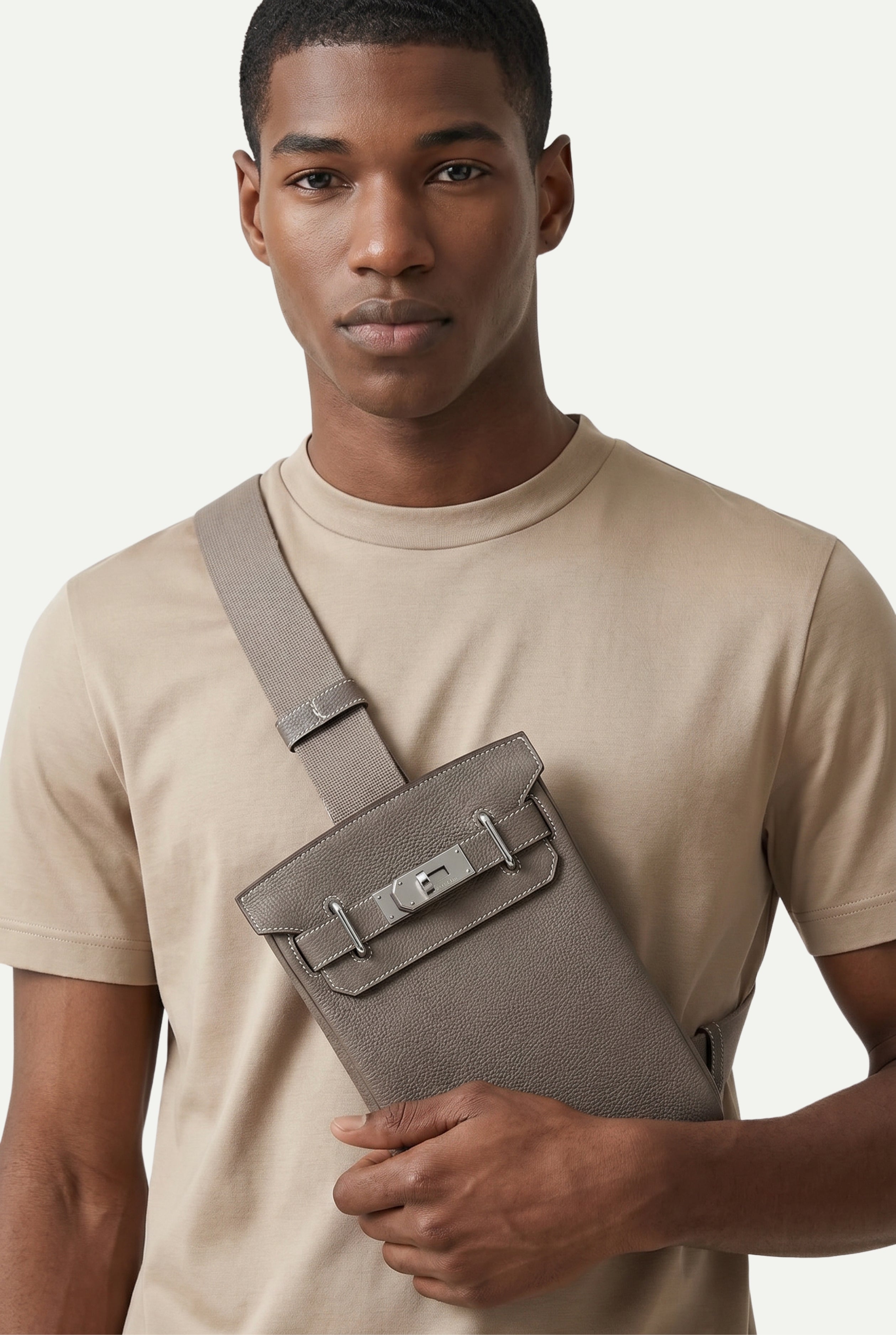 Ziamore Leather Crossbody Taupe
