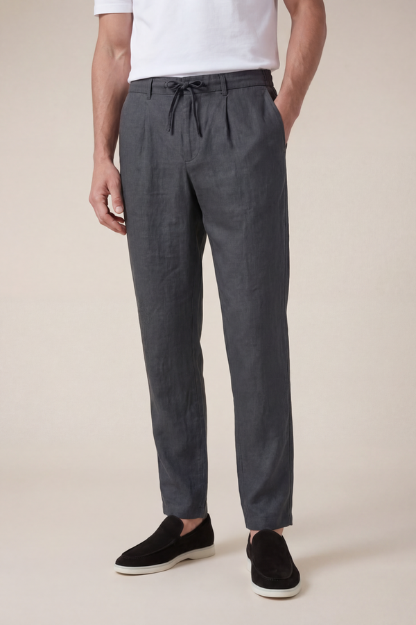Amalfi Linen Trousers Black