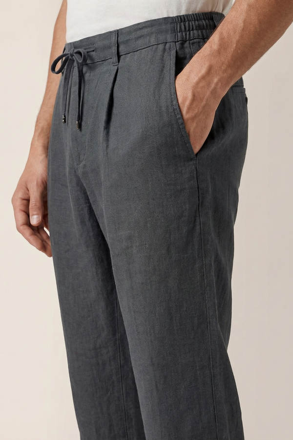 Amalfi Linen Trousers Black