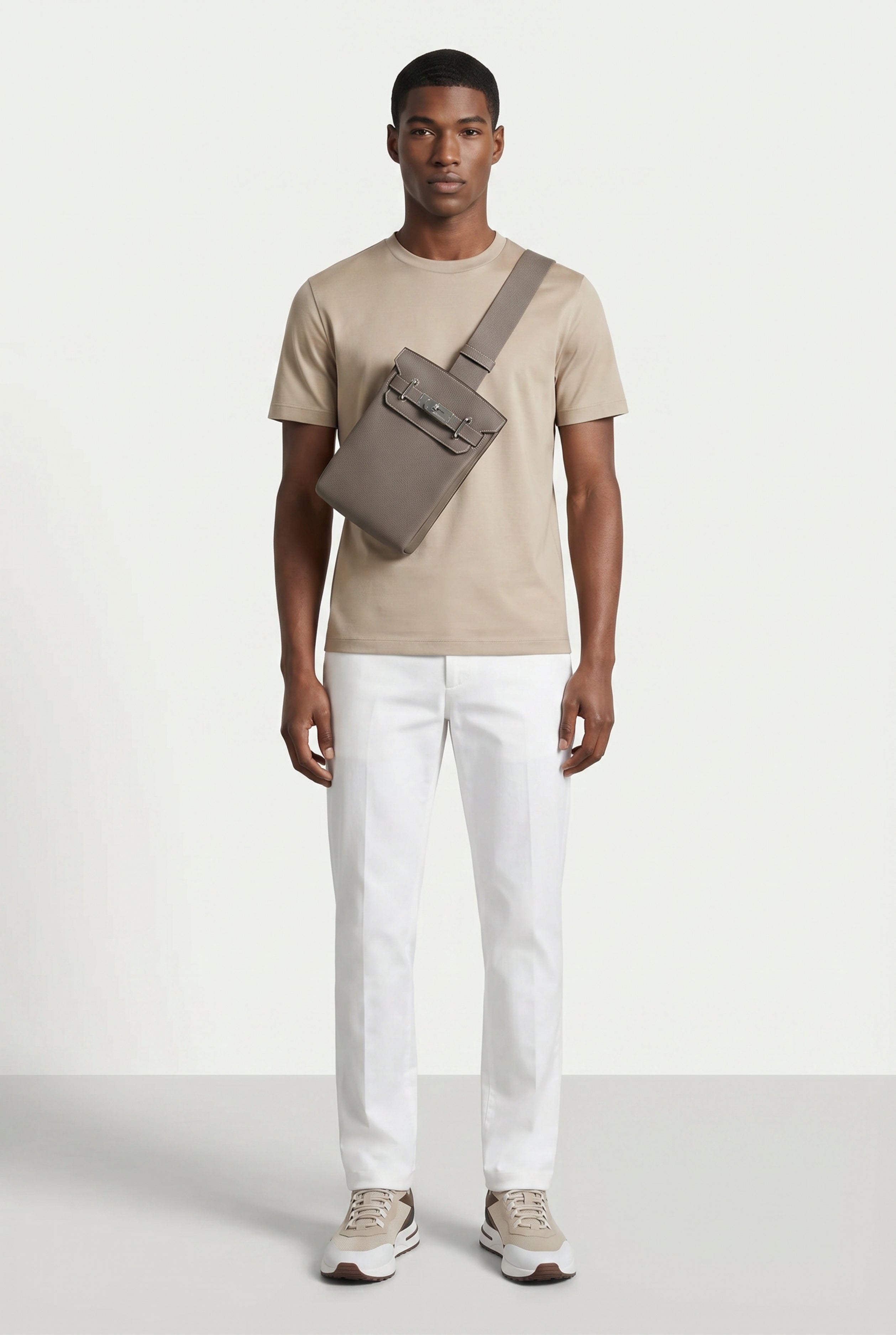 Ziamore Leather Crossbody Taupe