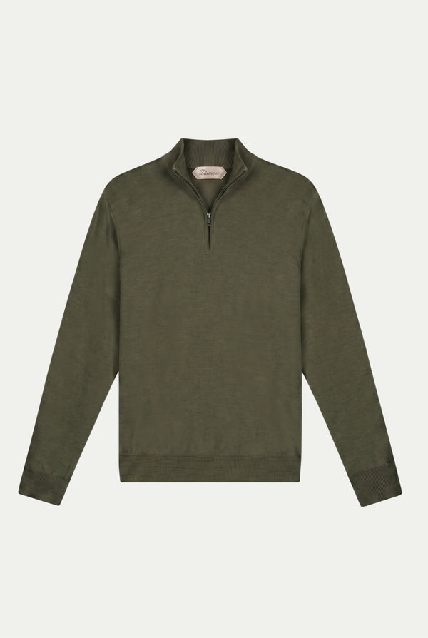 Merino Quarter Zip Olive