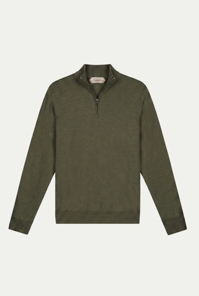 Merino Quarter Zip Olive