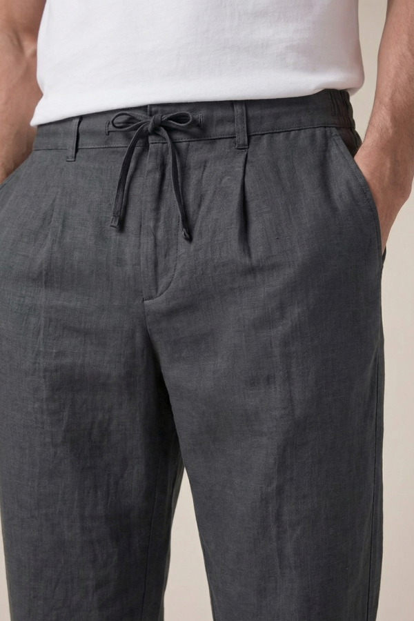 Amalfi Linen Trousers Black