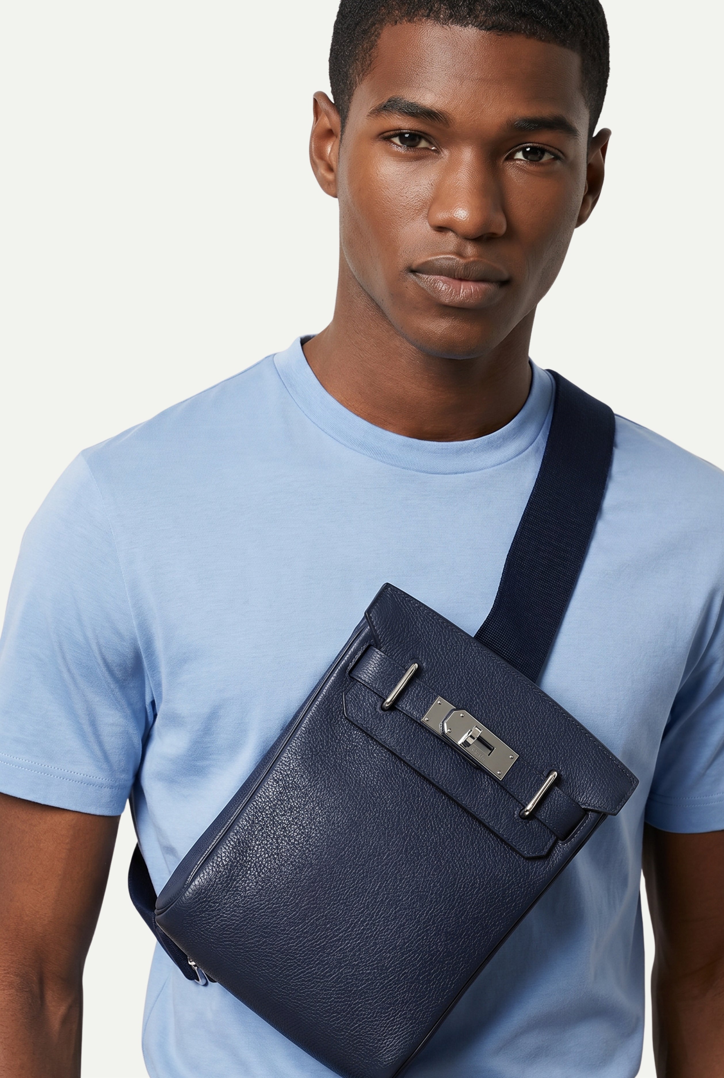 Ziamore Leather Crossbody Navy