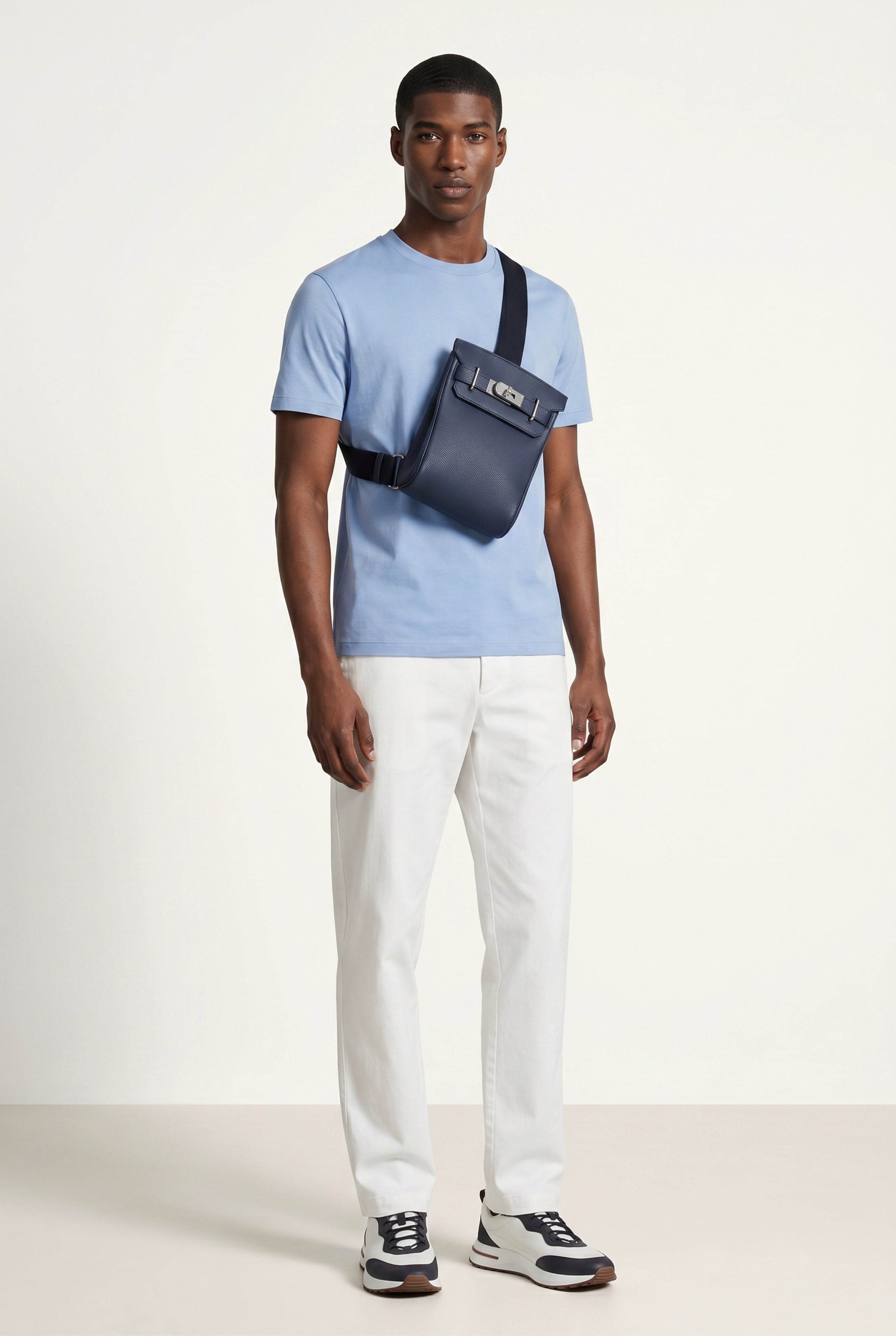 Ziamore Leather Crossbody Navy