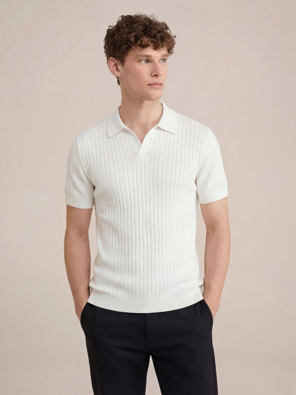 Capri Knit Polo White