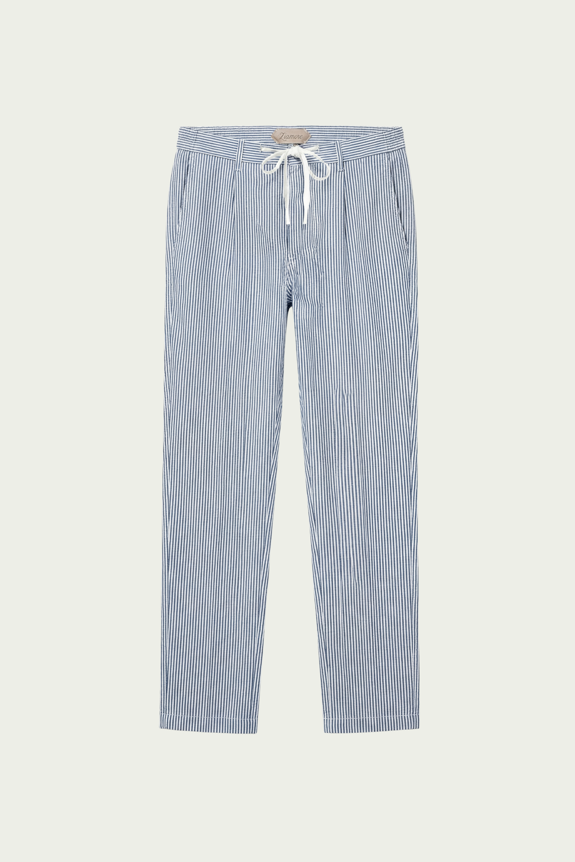 Seersucker Trousers Navy Blue