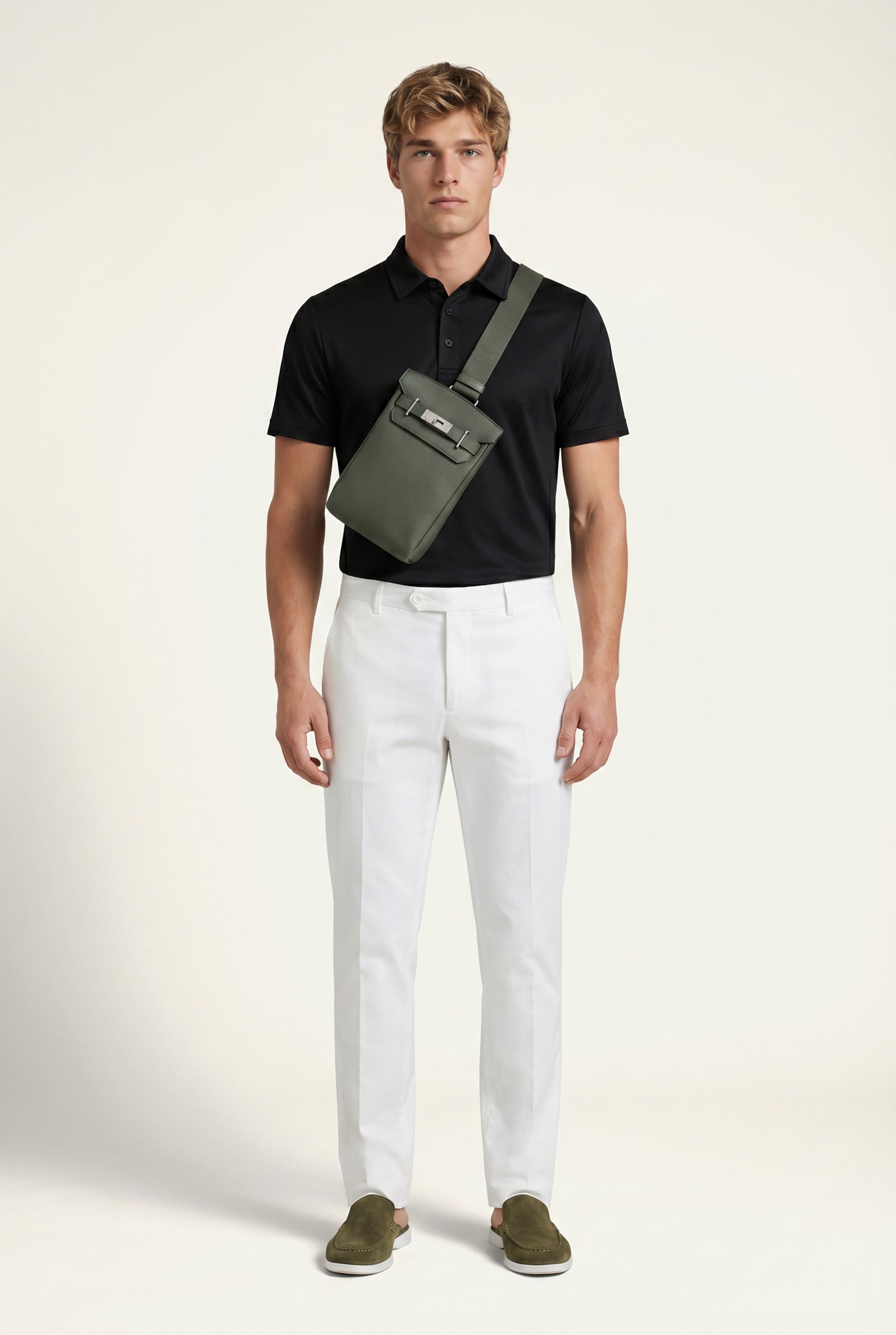 Ziamore Leather Crossbody Green