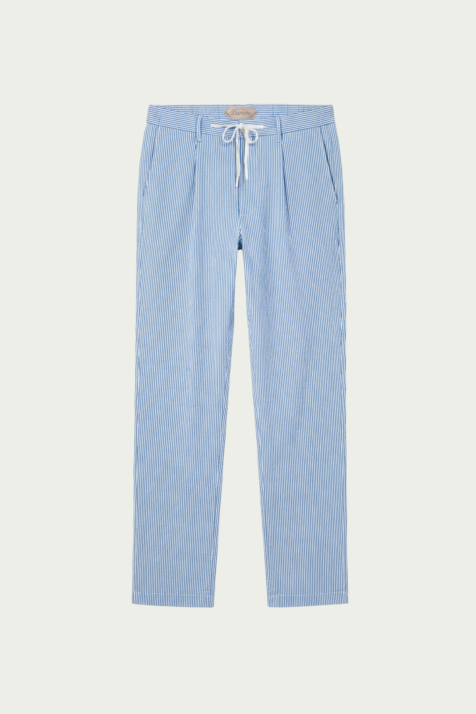 Seersucker Trousers Ocean Blue