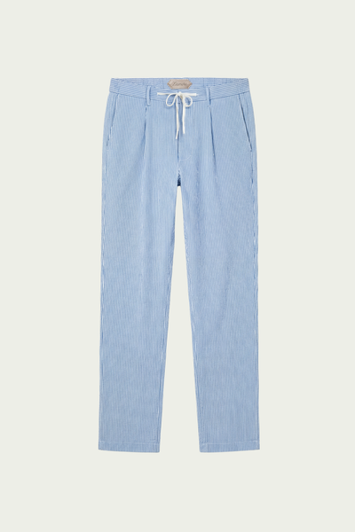 Seersucker Trousers Ocean Blue