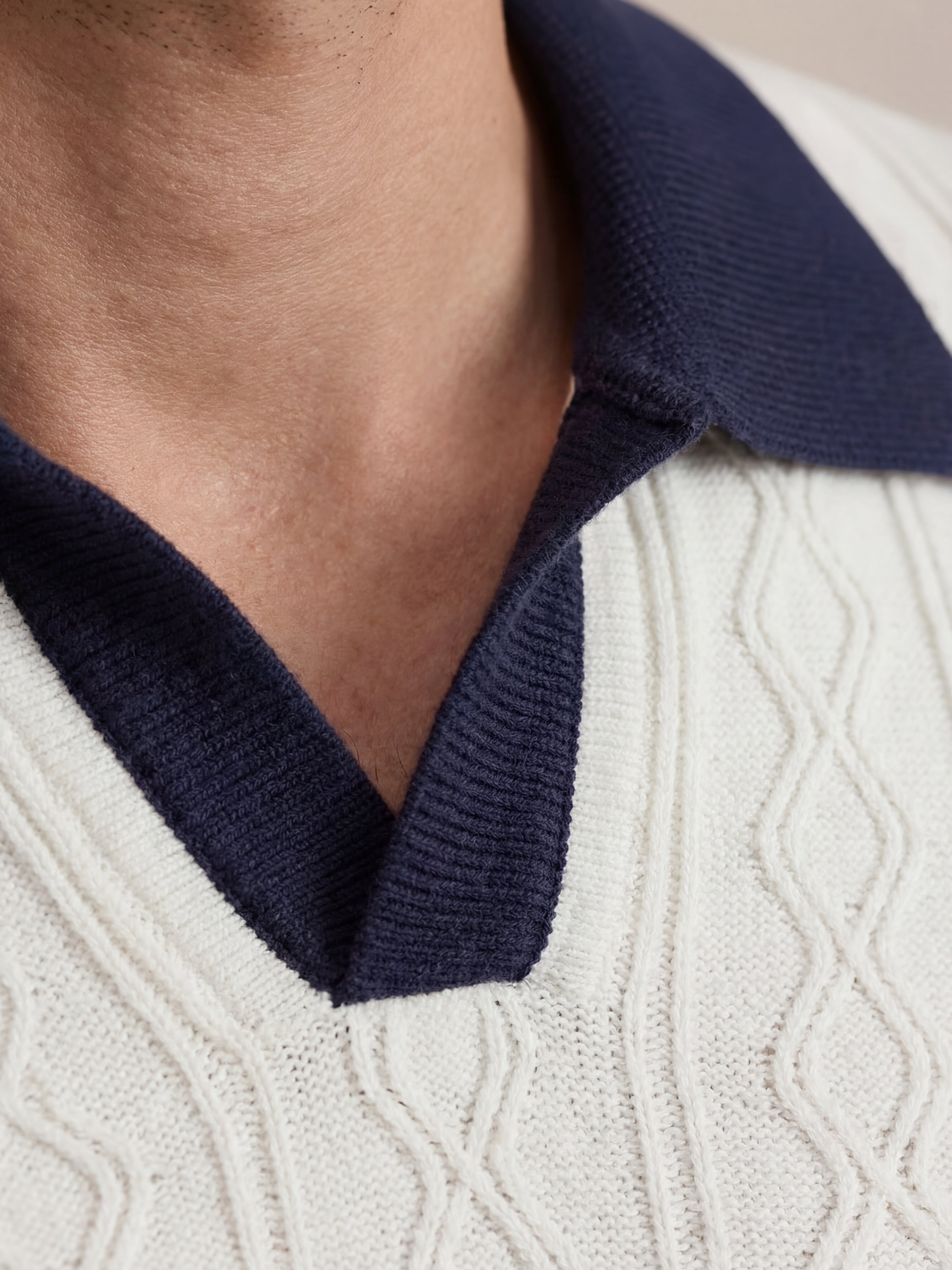 Cabo Knit Polo White