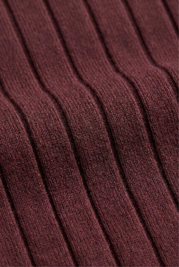 Extrafine Long Sleeve Polo Burgundy