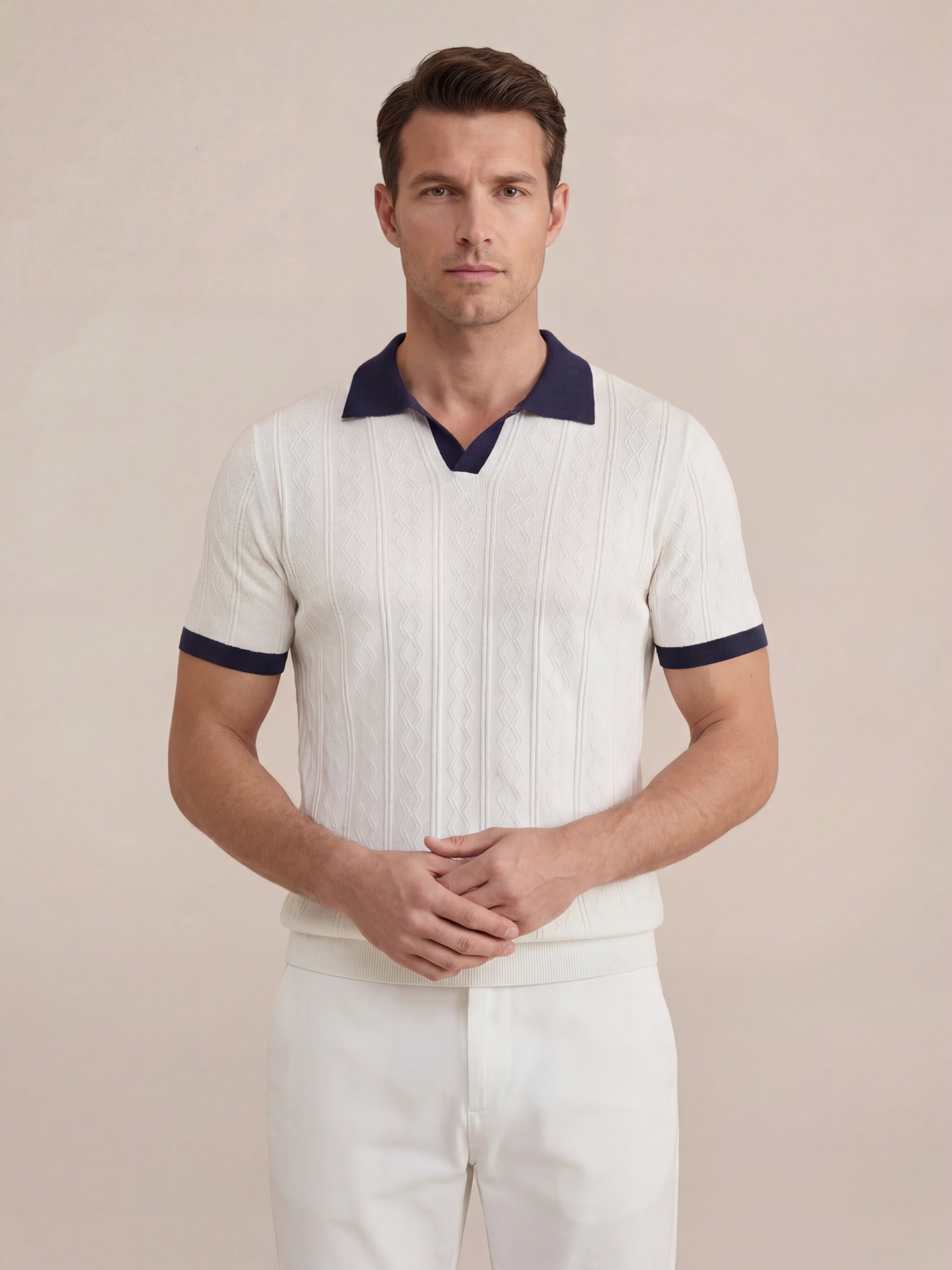 Cabo Knit Polo White
