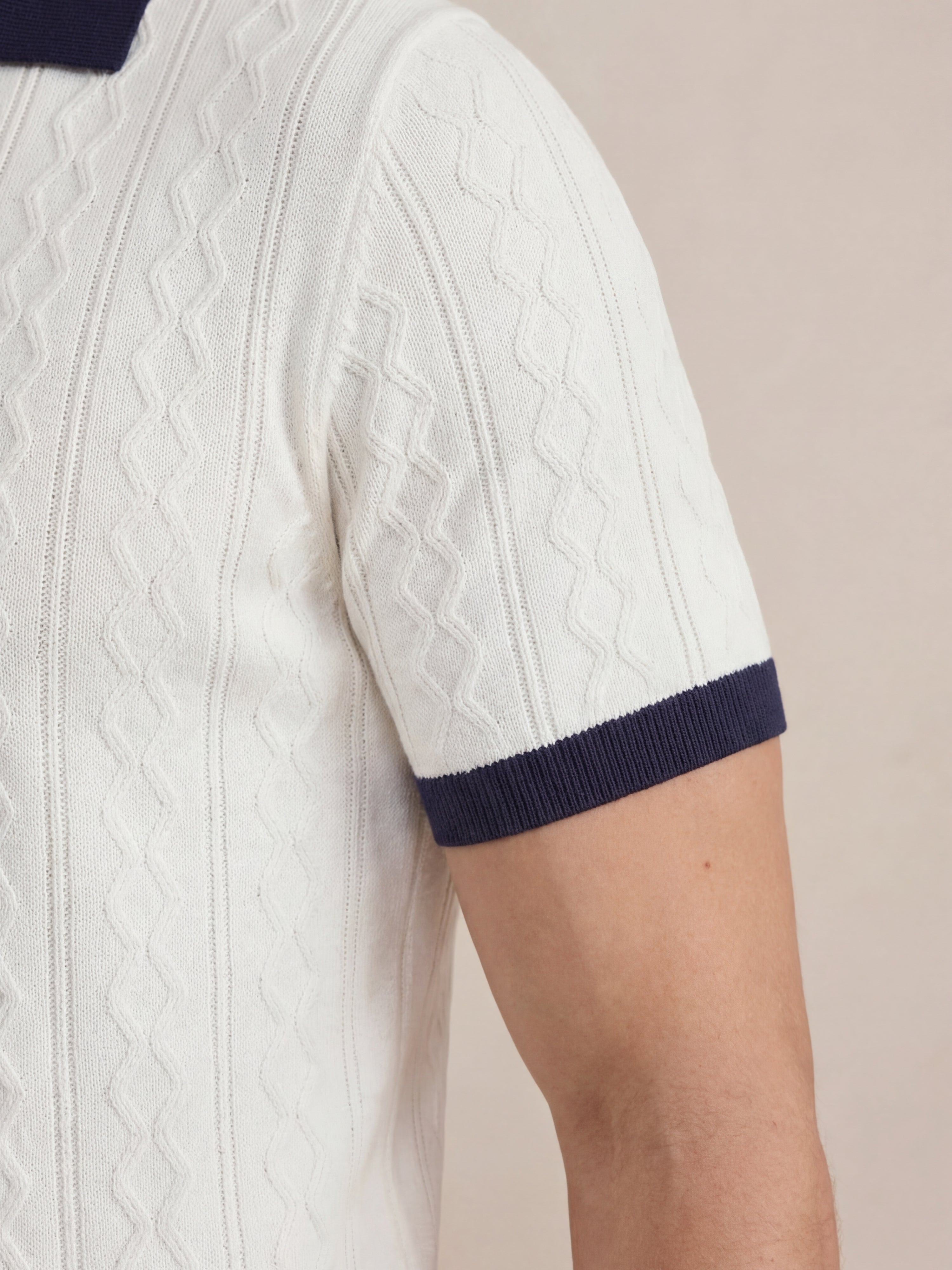 Cabo Knit Polo White