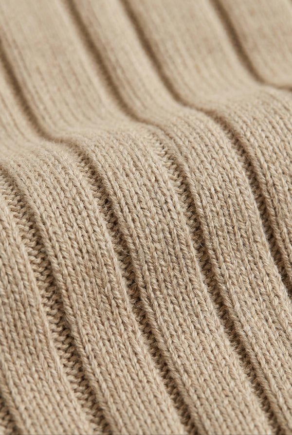 Extrafine Long Sleeve Polo Sand