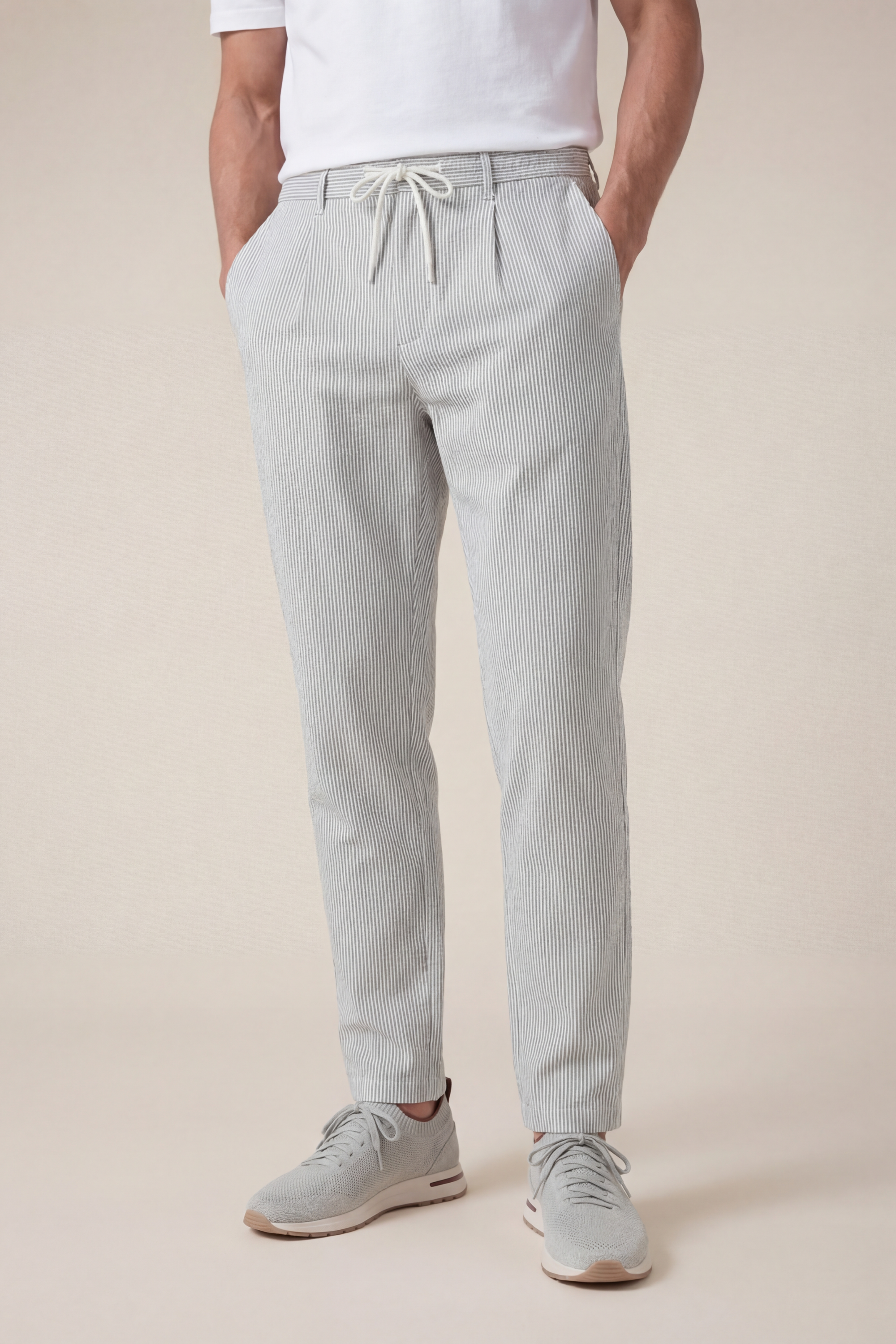 Seersucker Trousers Light Green