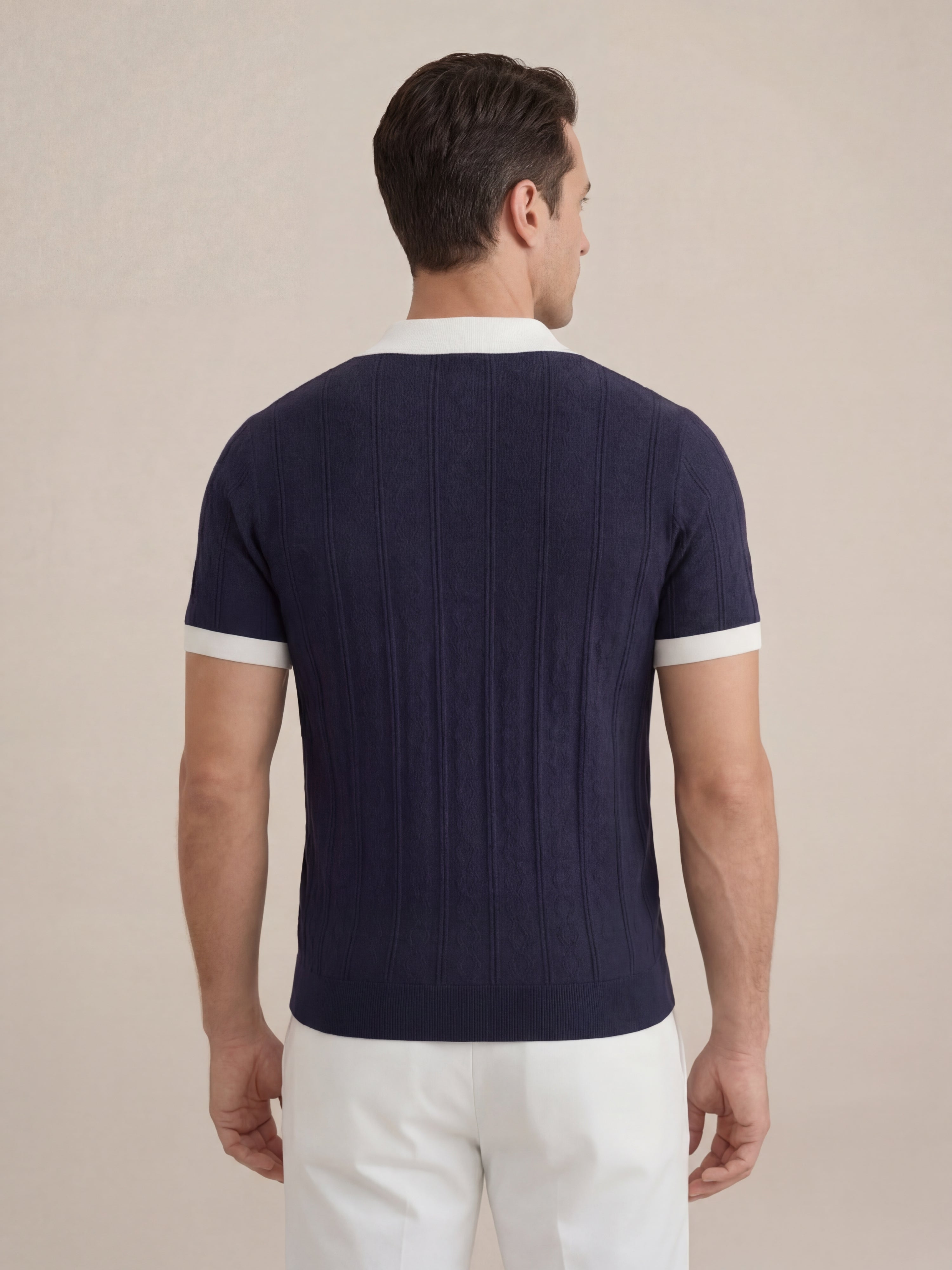 Cabo Knit Polo Navy