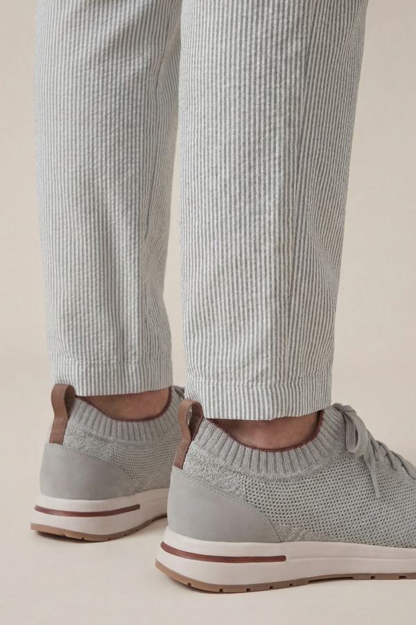 Seersucker Trousers Light Green